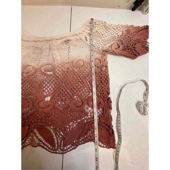 Ginnicks women’s lace top size medium pink ombré - Picture 4 of 6